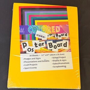 30 Sheets 11”x14” Colored Poster Board Pack perfect for posters signs presentati